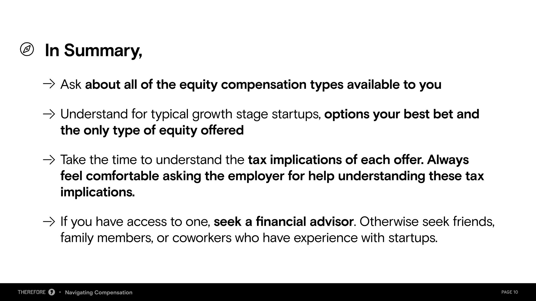 Navigating Compensation webinar deck, slide 11 of 19.